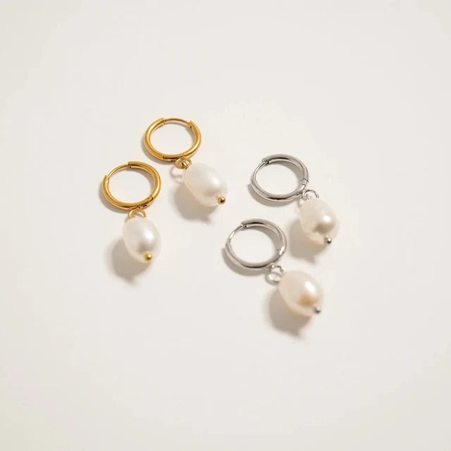 The Pearl Drop Hoops