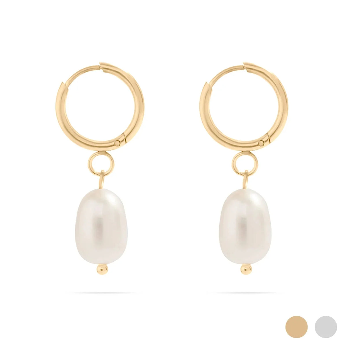 The Pearl Drop Hoops