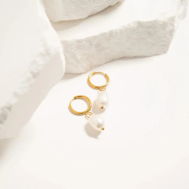 The Pearl Drop Hoops