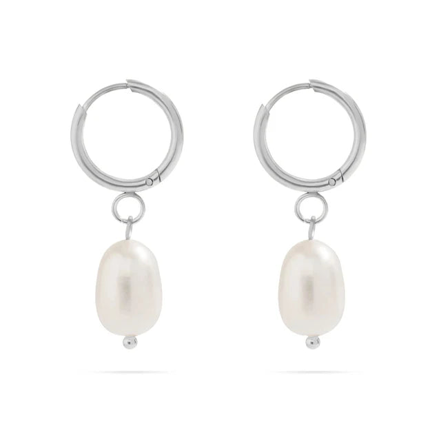 The Pearl Drop Hoops